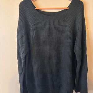 DAVI & DANI Dark Gray Knit Sweater